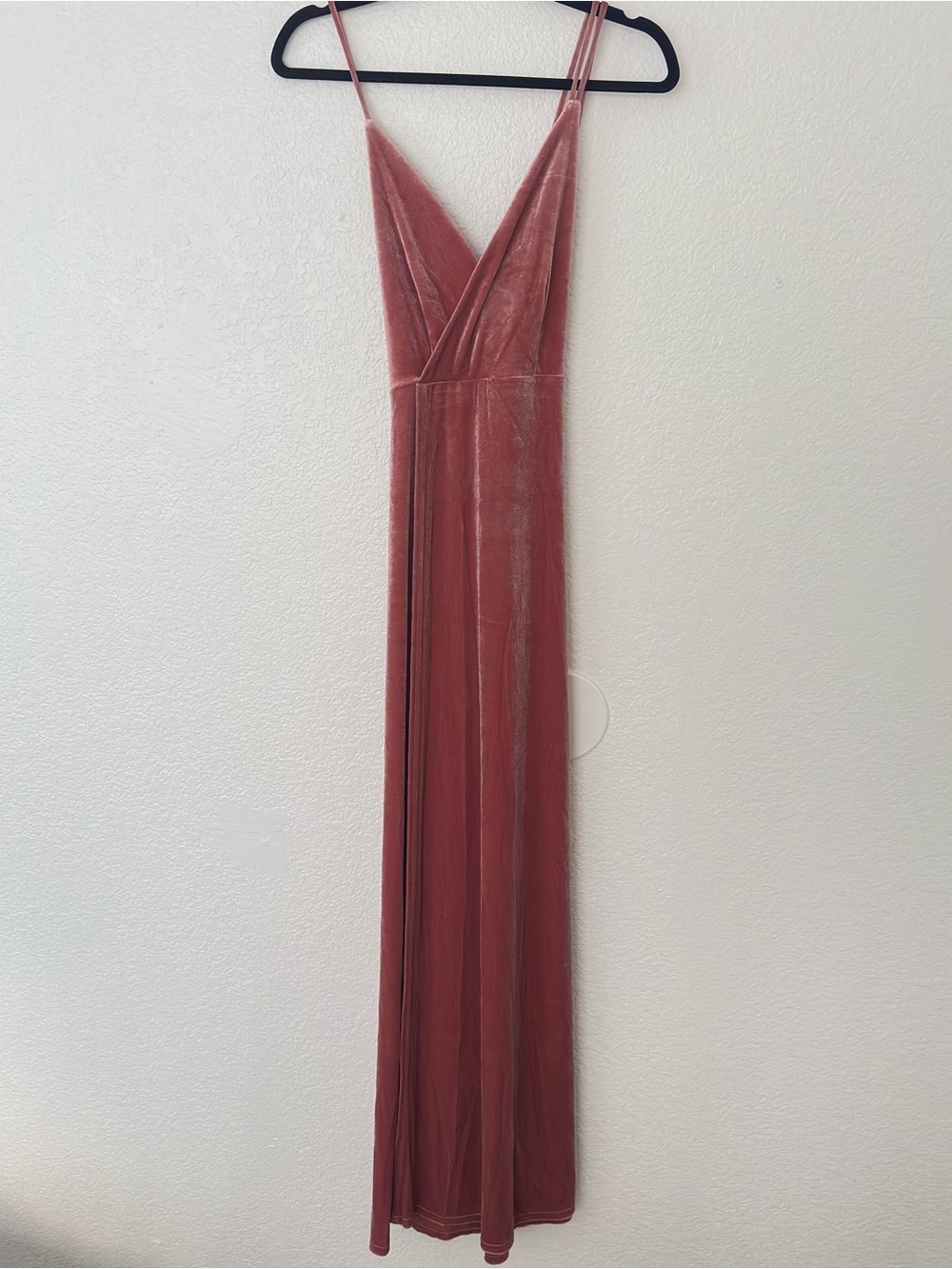 NEW NWT Lulus Mauve Velvet Faux-Wrap Maxi Dress Size Large - Picture 2 of 6